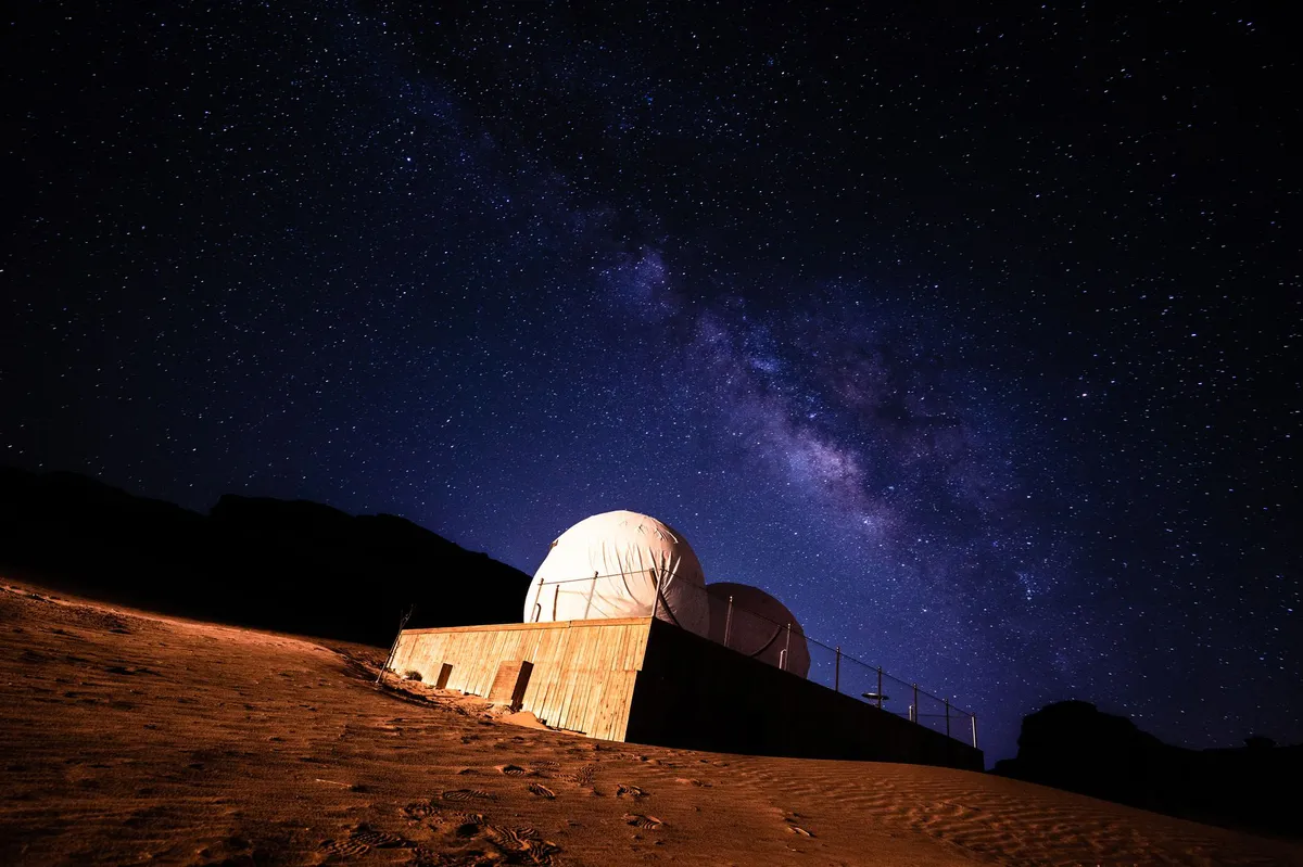astronomical telescope in observatory
