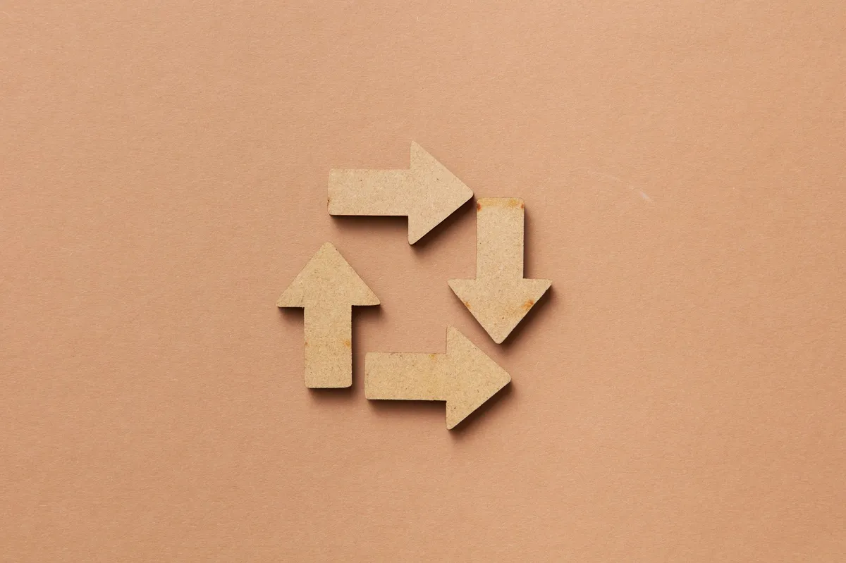 recycling symbol closeup