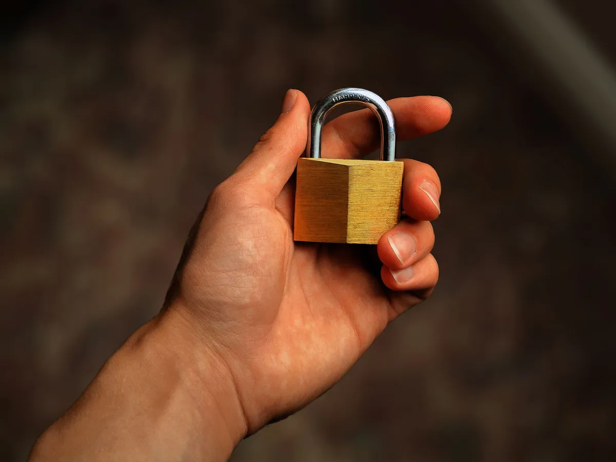 privacy concept with digital lock