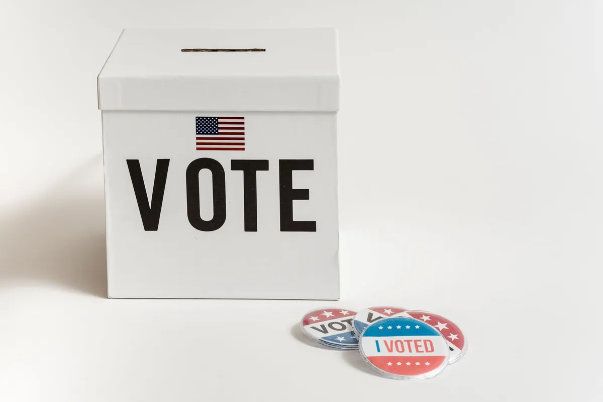 ballot box with votes