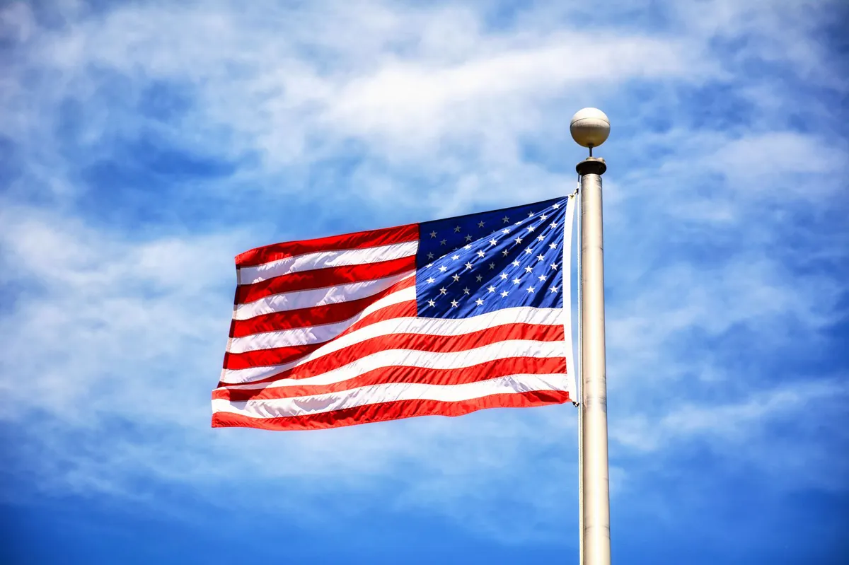 American flag waving