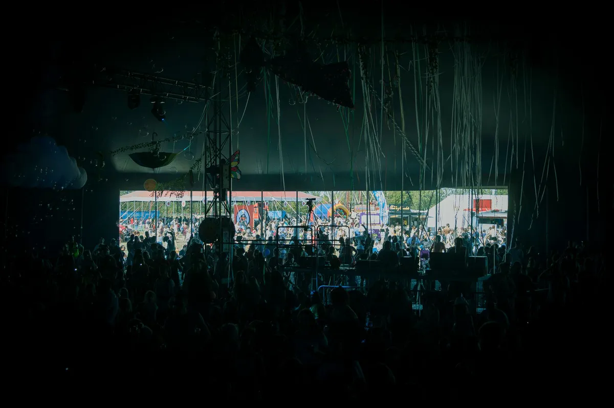 crowded festival scene