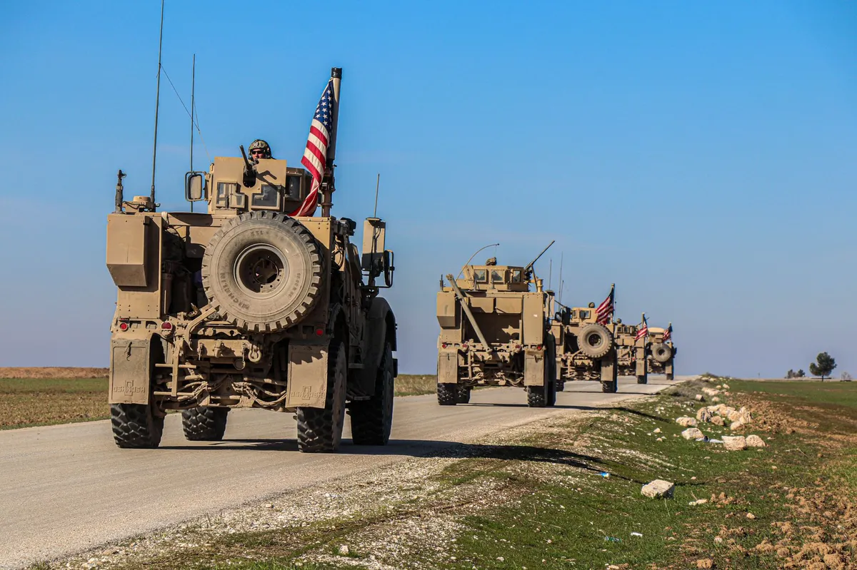 military convoy in desert