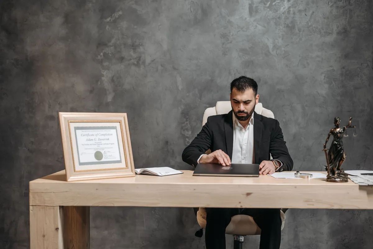 lawyer working at desk