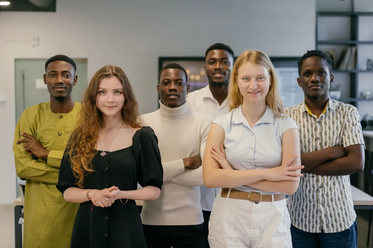 diverse group of associates in office