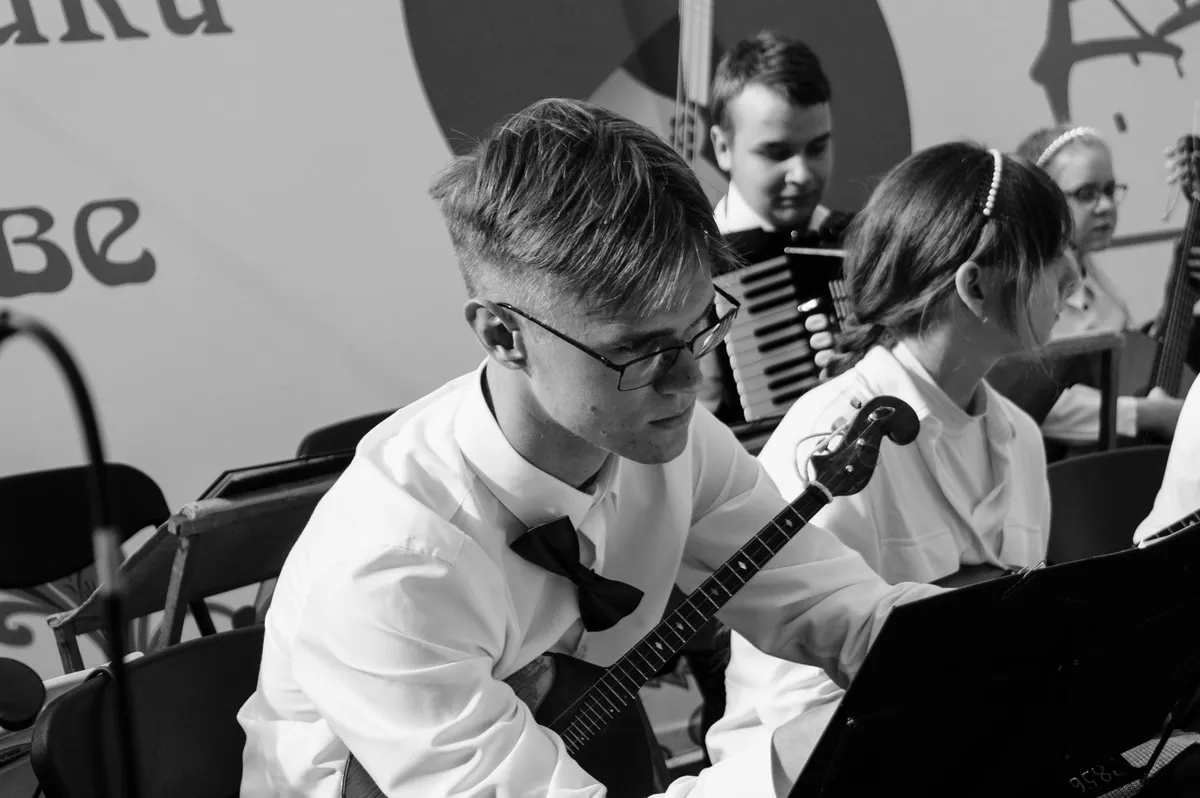 young musician performing