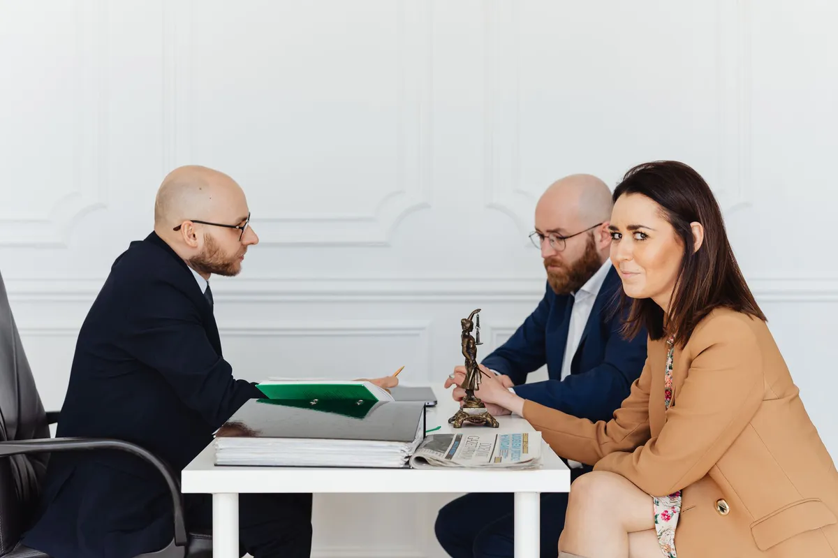 lawyer discussing case with client