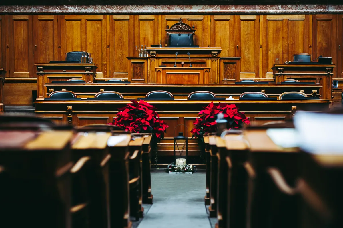 political courtroom scene