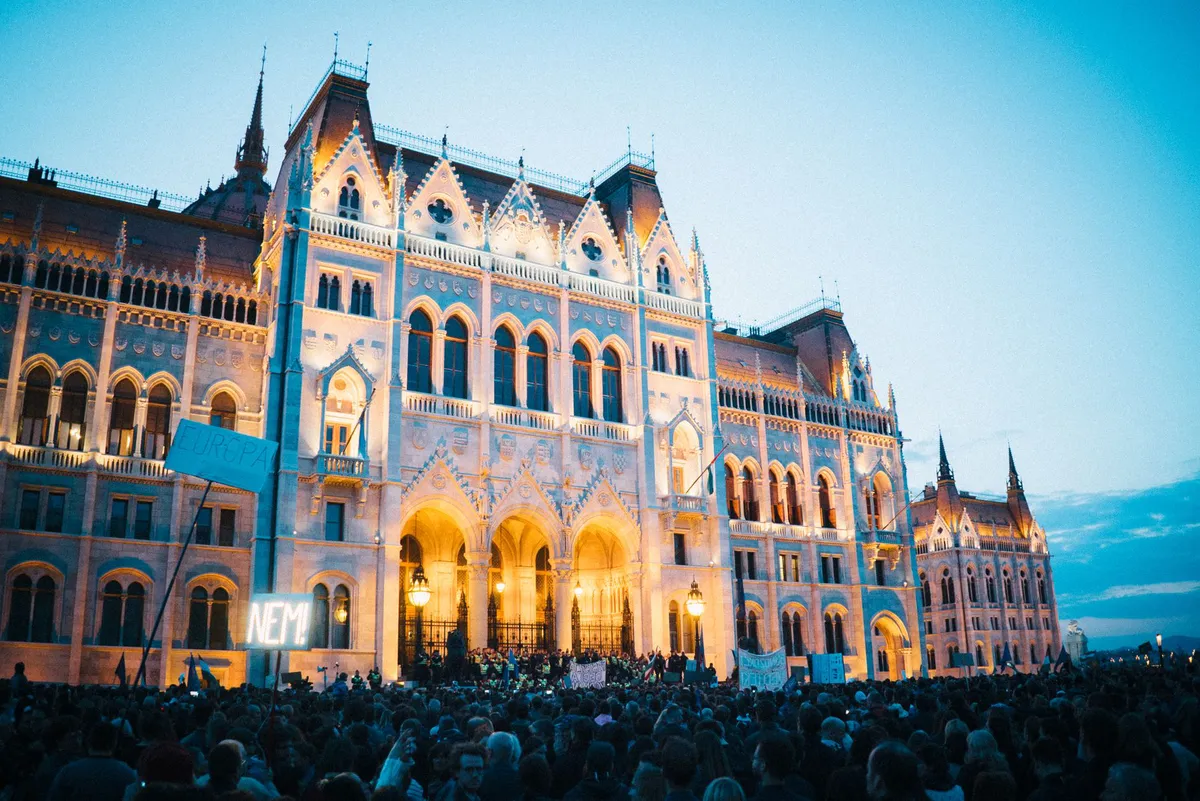 political rally in Hungary