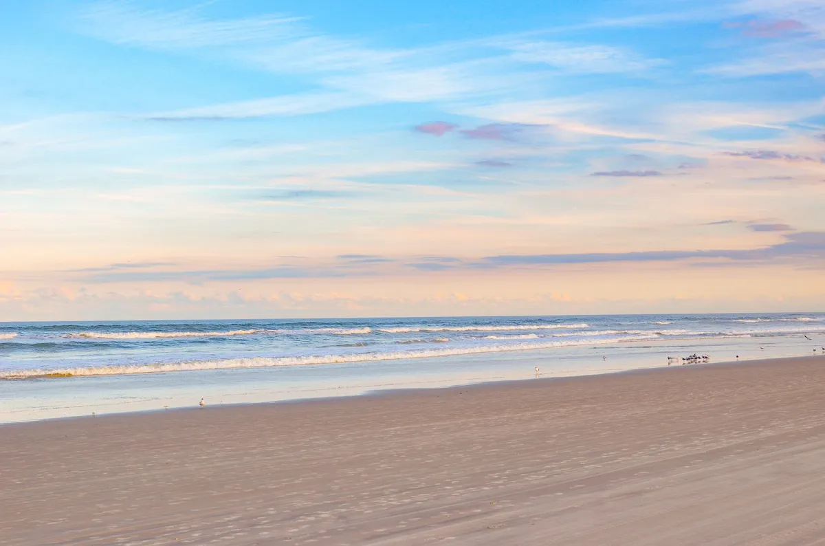 peaceful beach sunrise