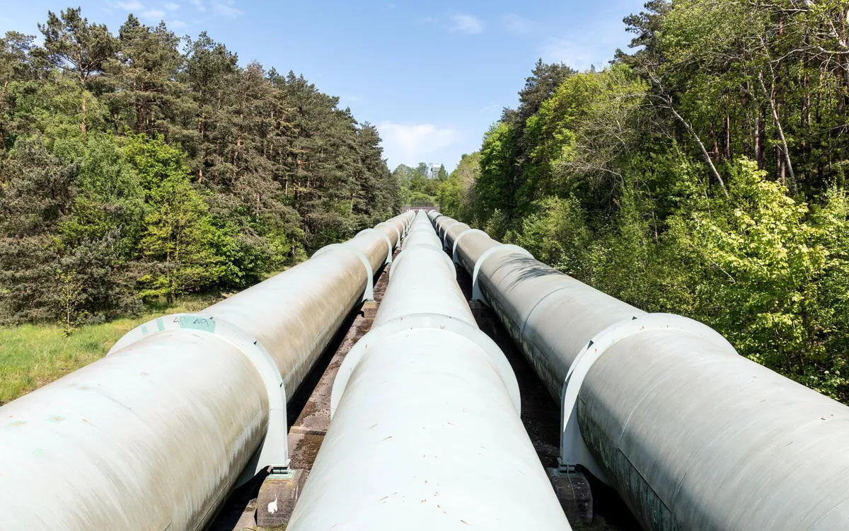 oil pipeline across landscape