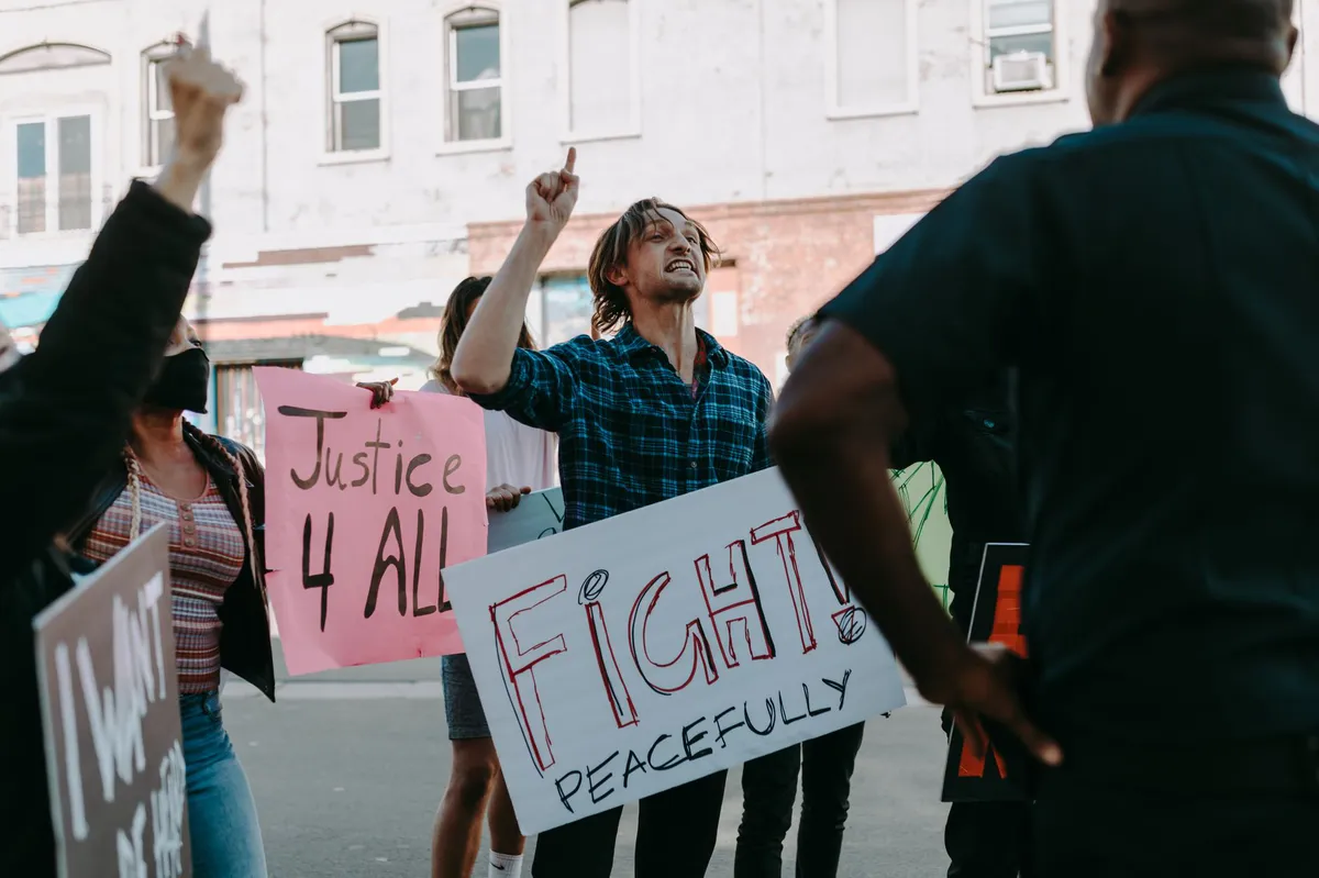 courtroom protest demonstration