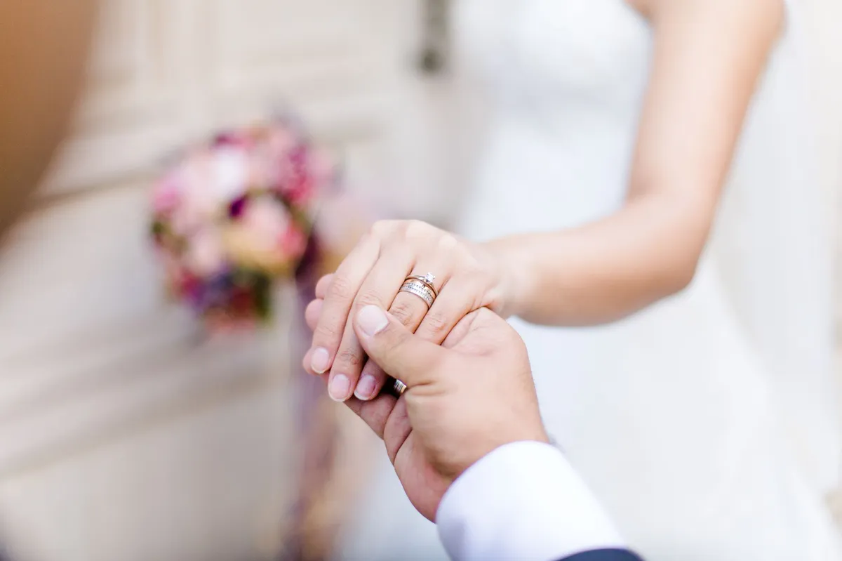 wedding rings closeup