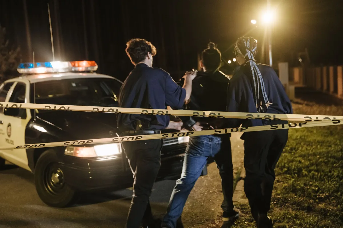 police arrest scene