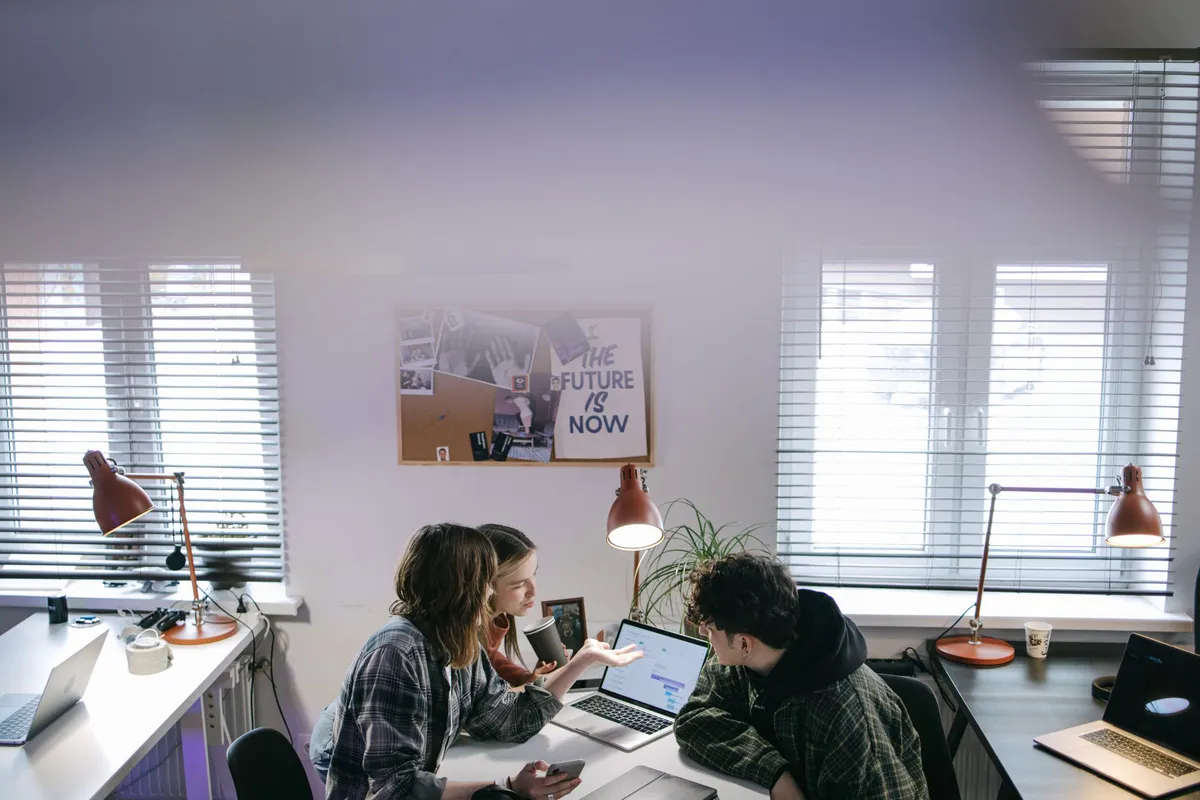 people collaborating in office
