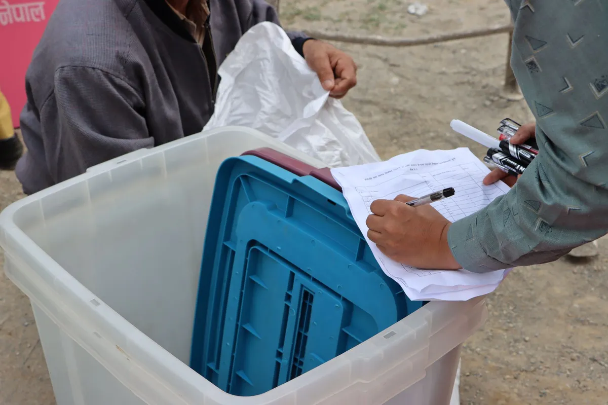 election workers counting ballots