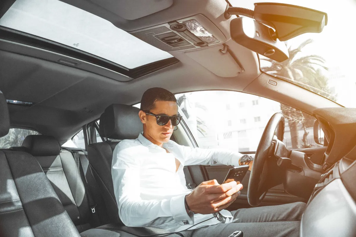 distracted driving closeup