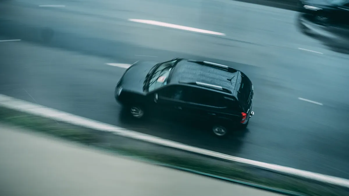 speeding car on highway