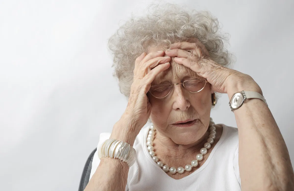 elderly woman worried