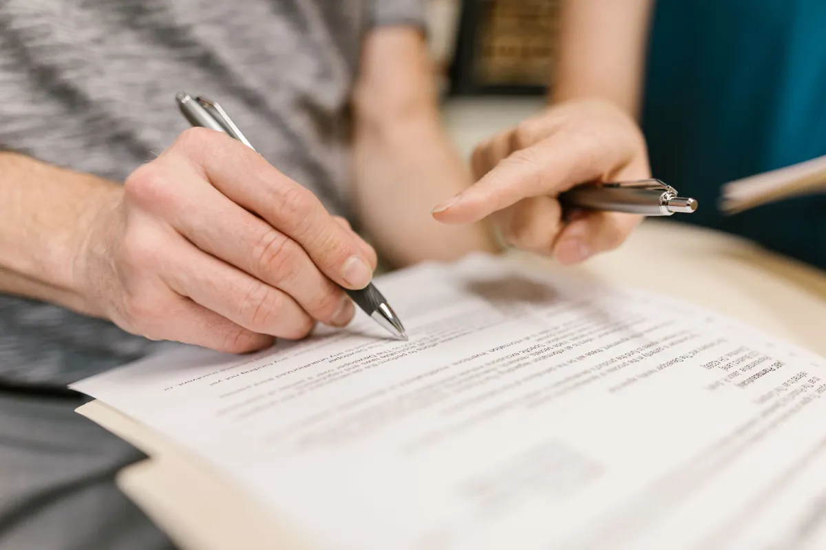 legal documents closeup