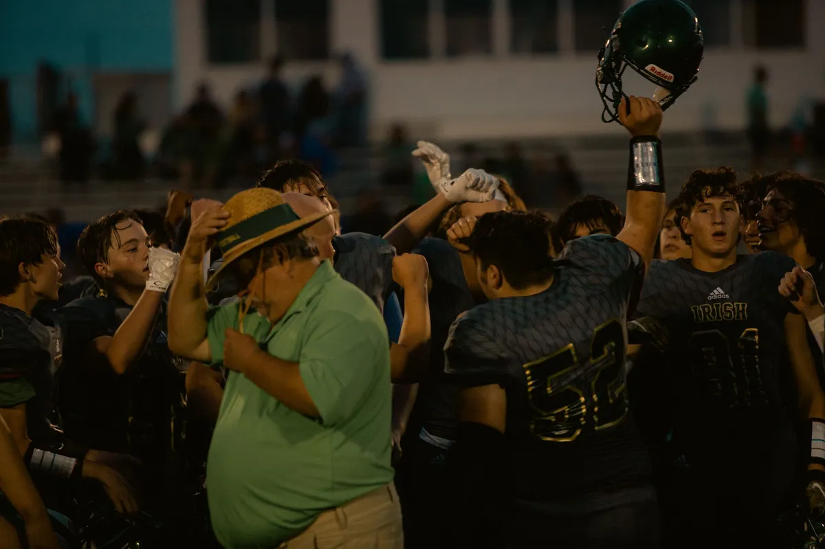 high school sports team celebration