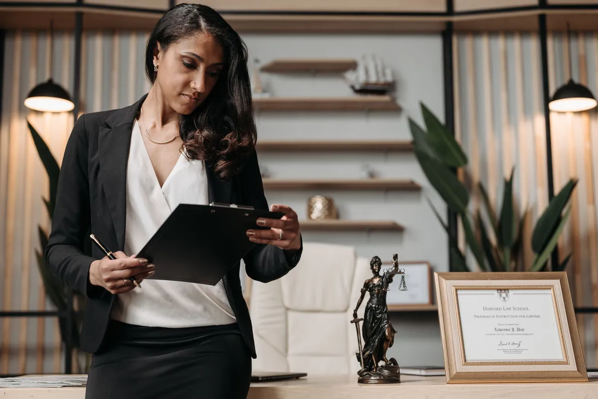 lawyer reviewing documents