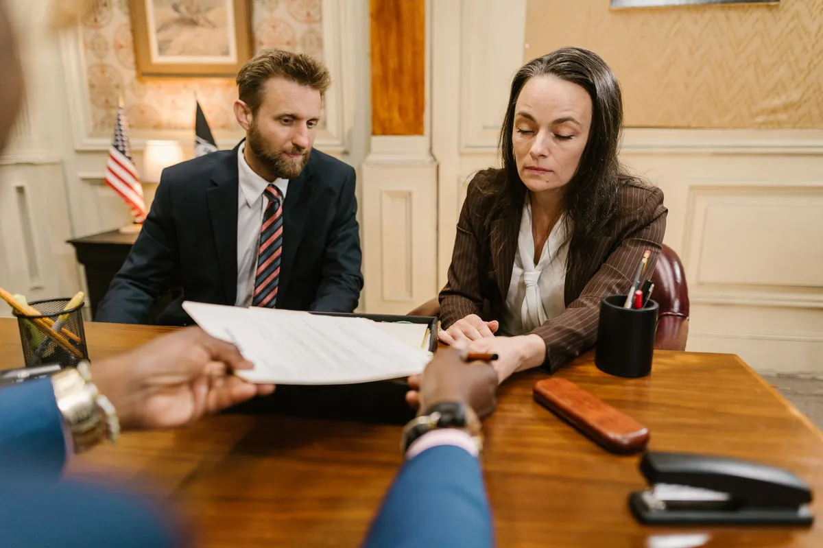 legal documents and clock