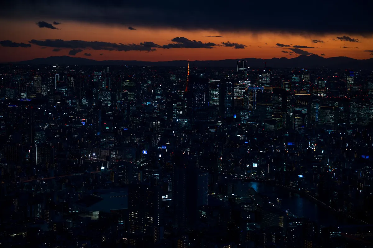 Tokyo skyline at sunset