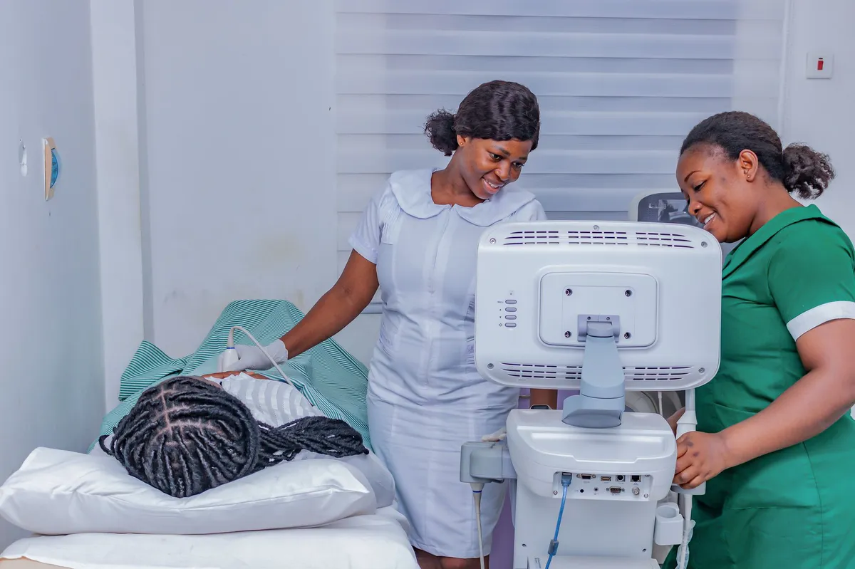 healthcare workers in clinic