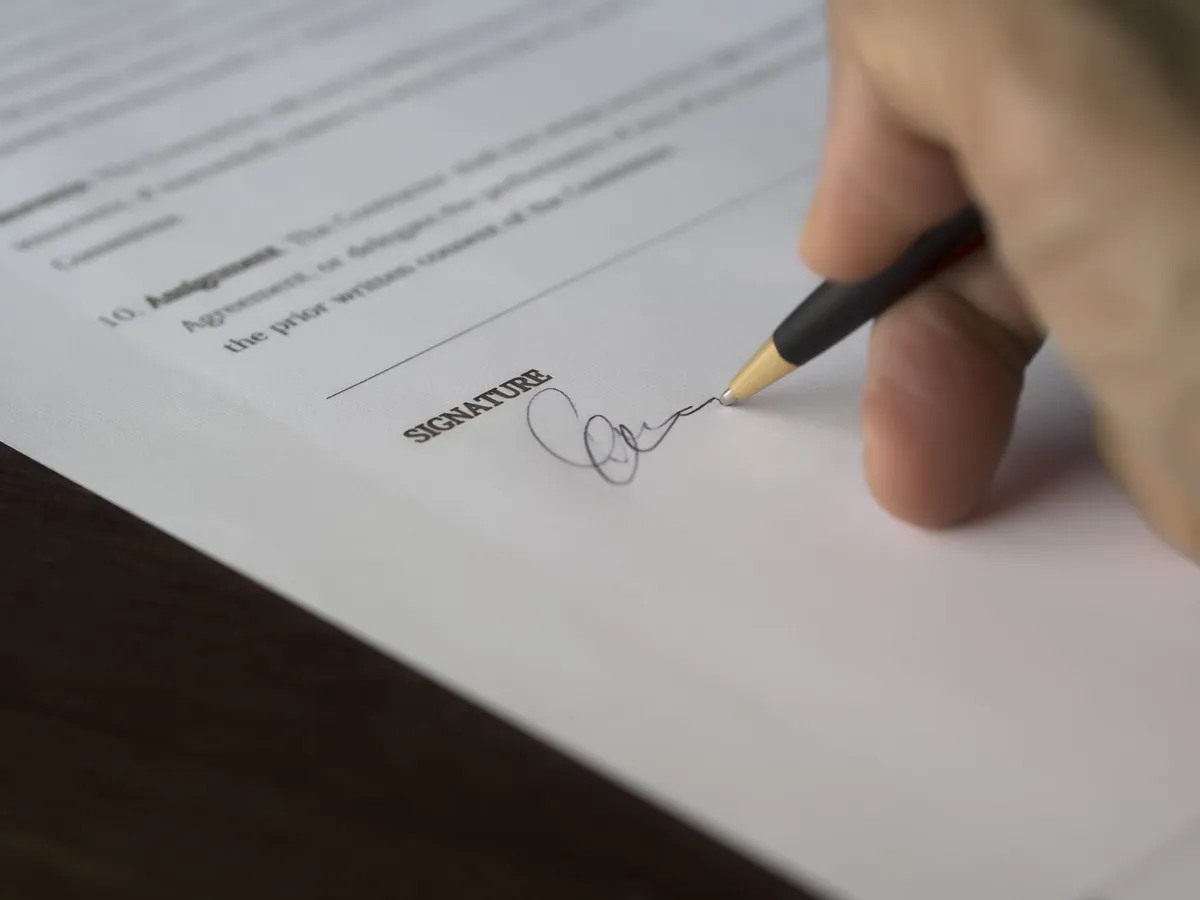 business contract signing