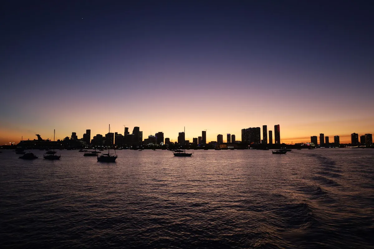 Miami skyline at sunset