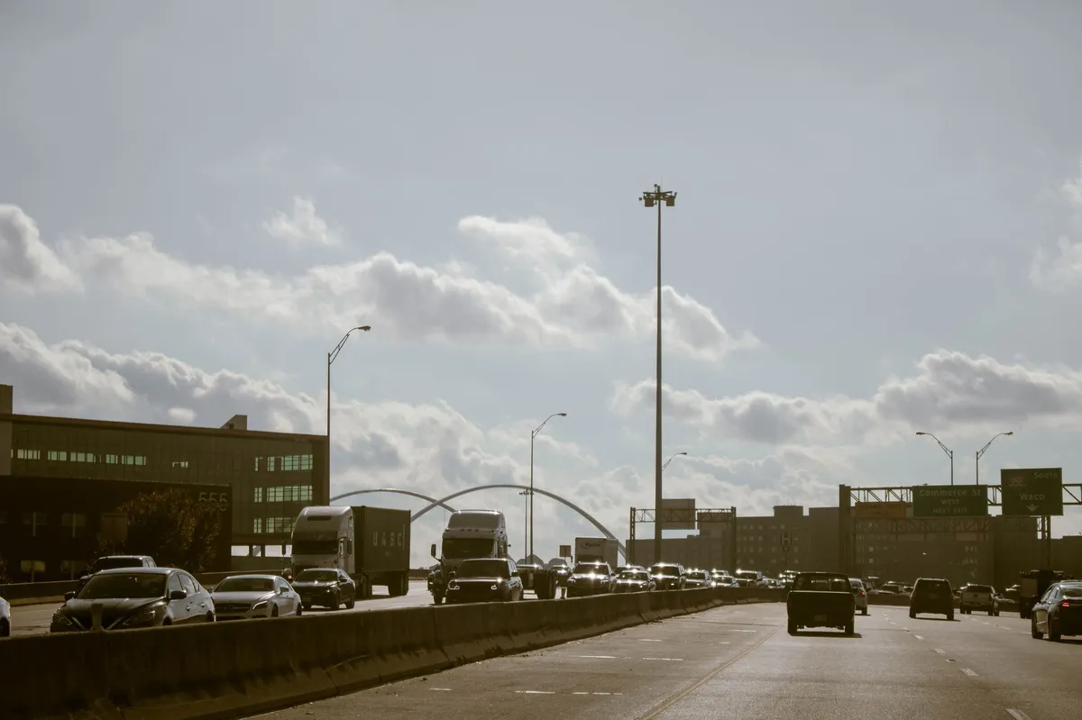 busy Texas highway traffic