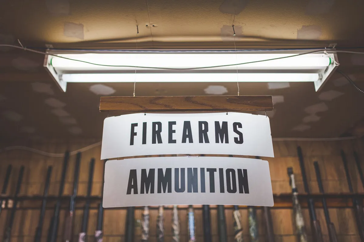 political discussion in gun shop