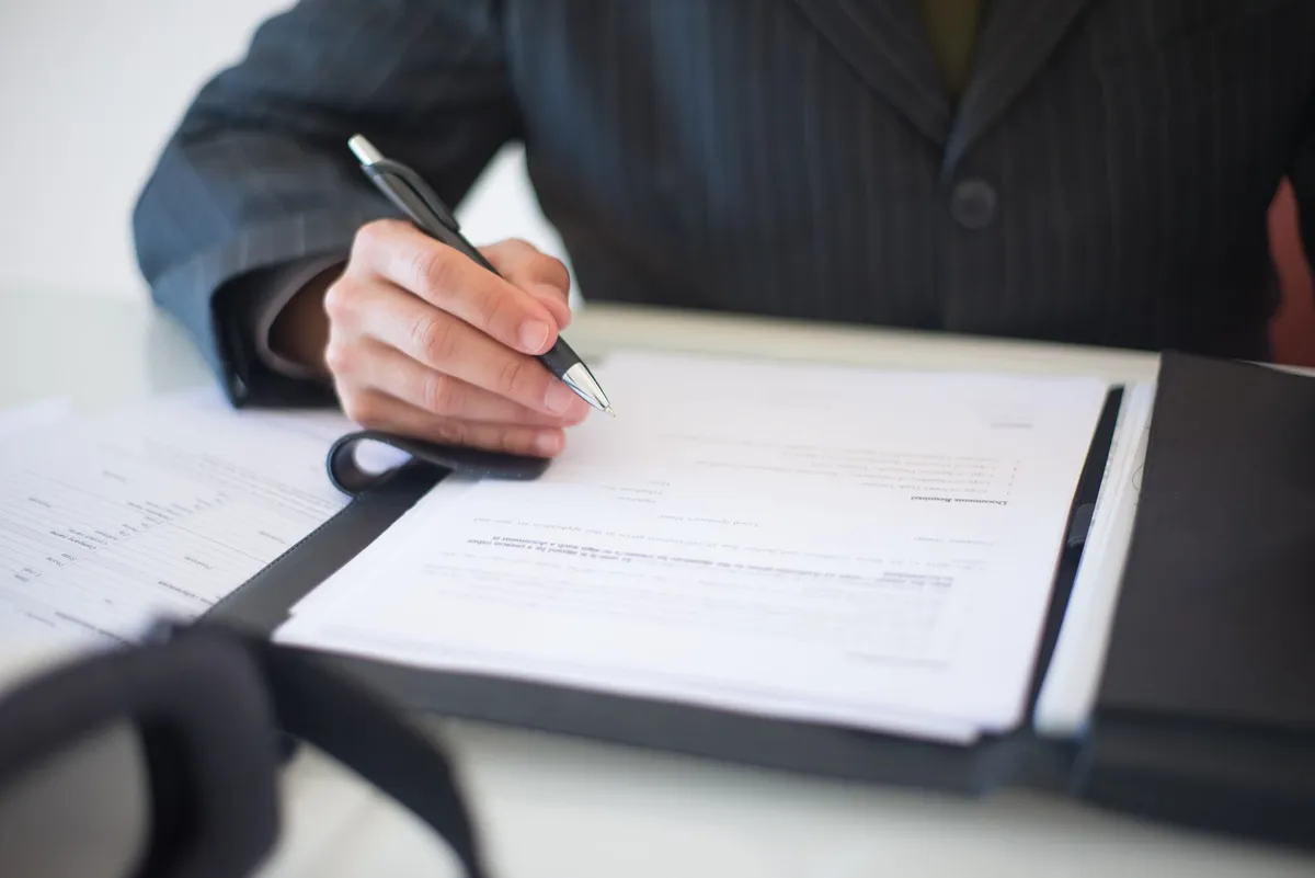 close-up of legal documents