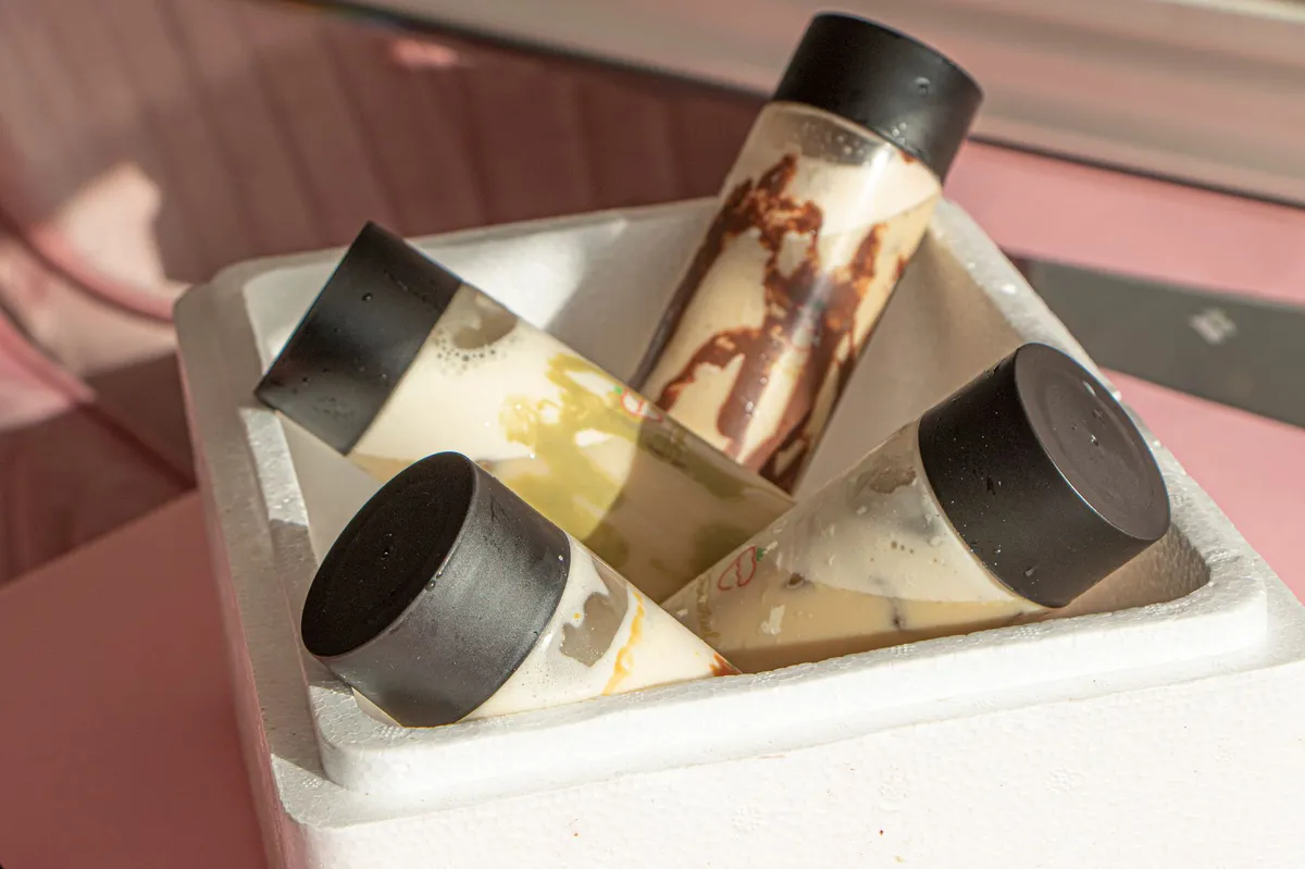 ice cream packaging closeup