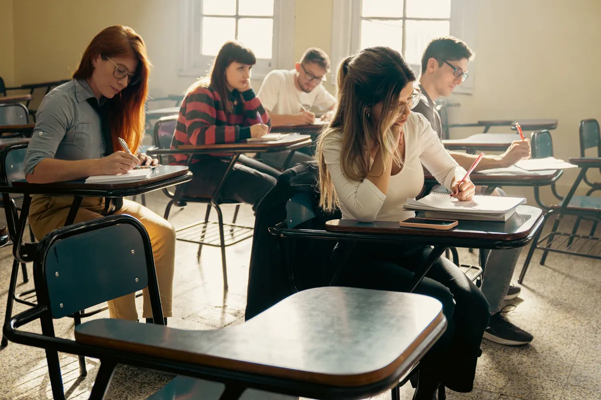 group of students studying for LSAT