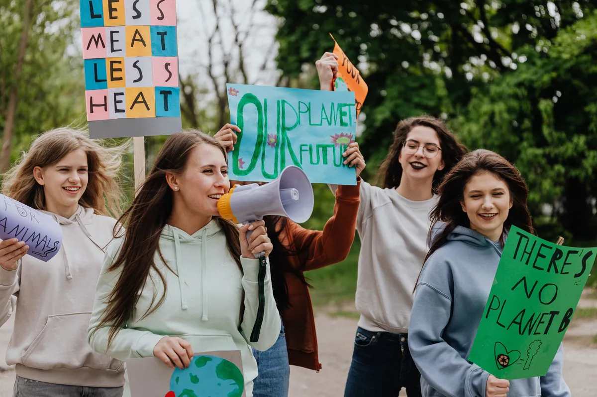 renewable energy advocate rally