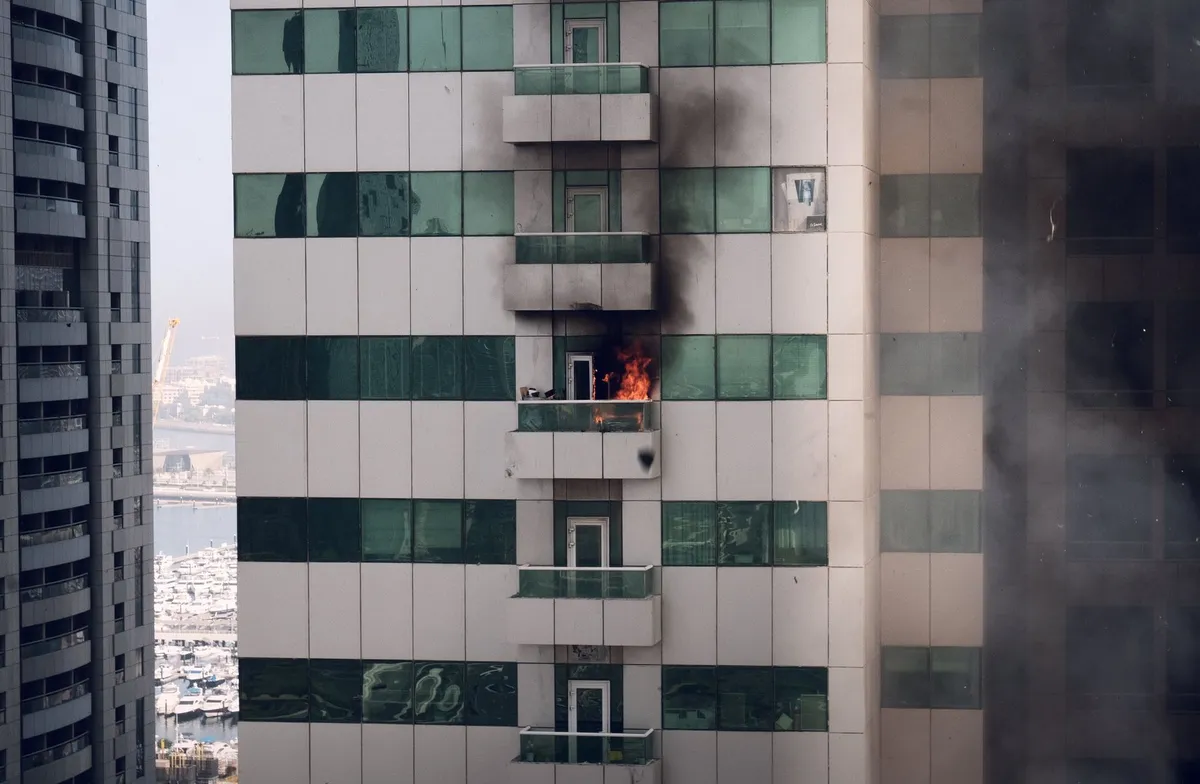 damaged balcony from fire
