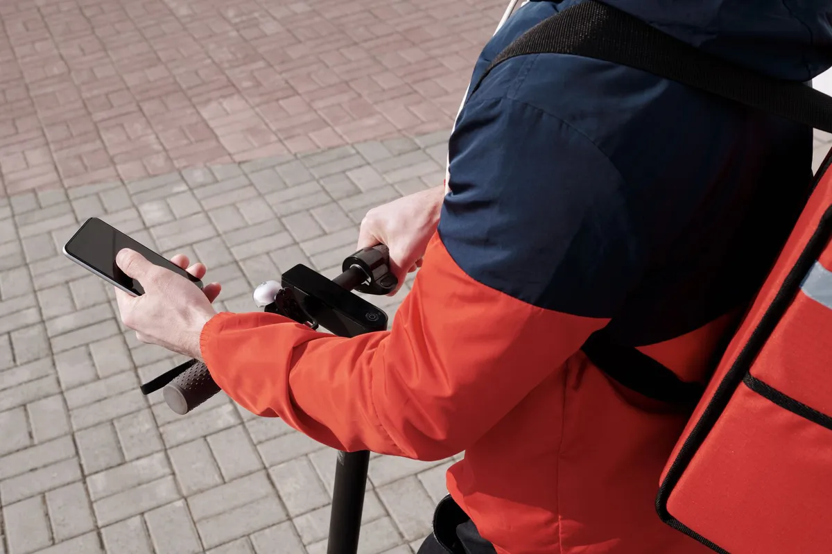 food delivery app closeup