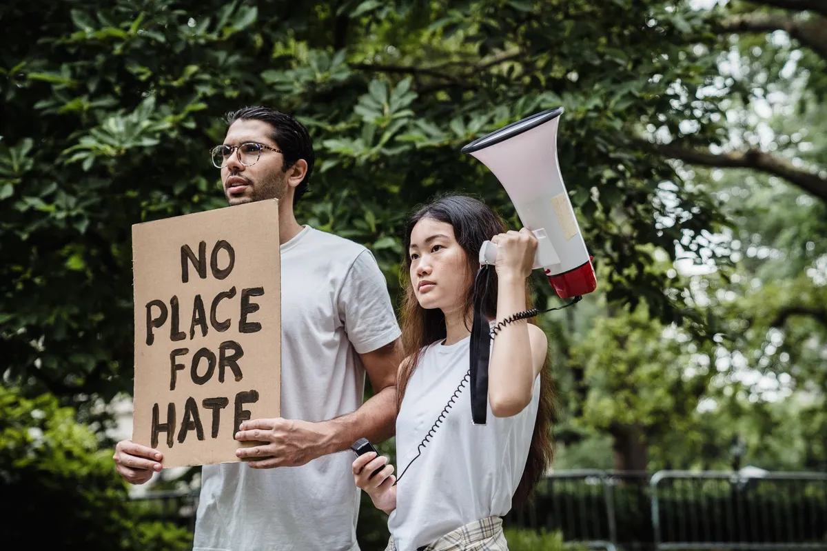 public demonstration against hate