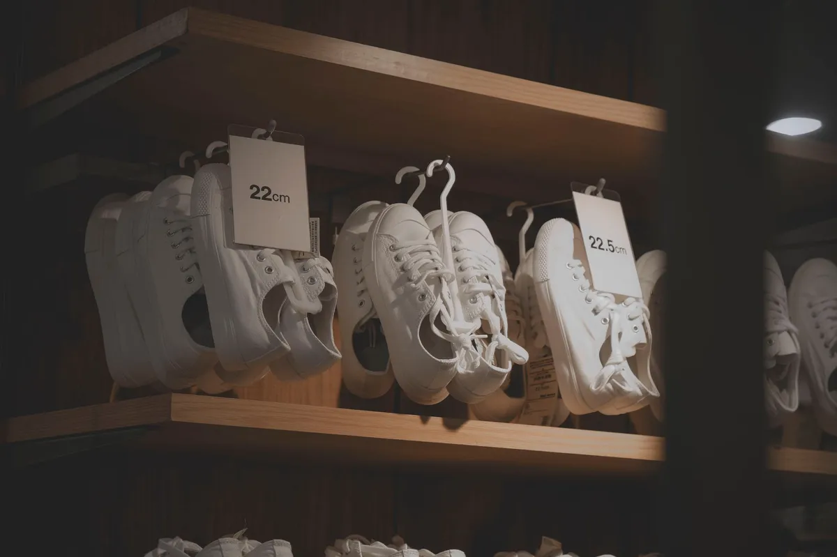 shoes on a store shelf