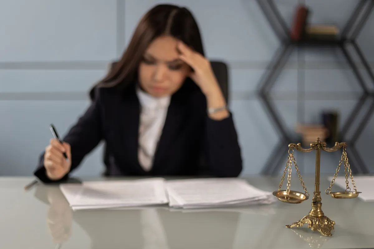 female lawyer working