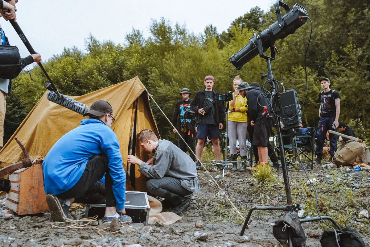 documentary film crew filming