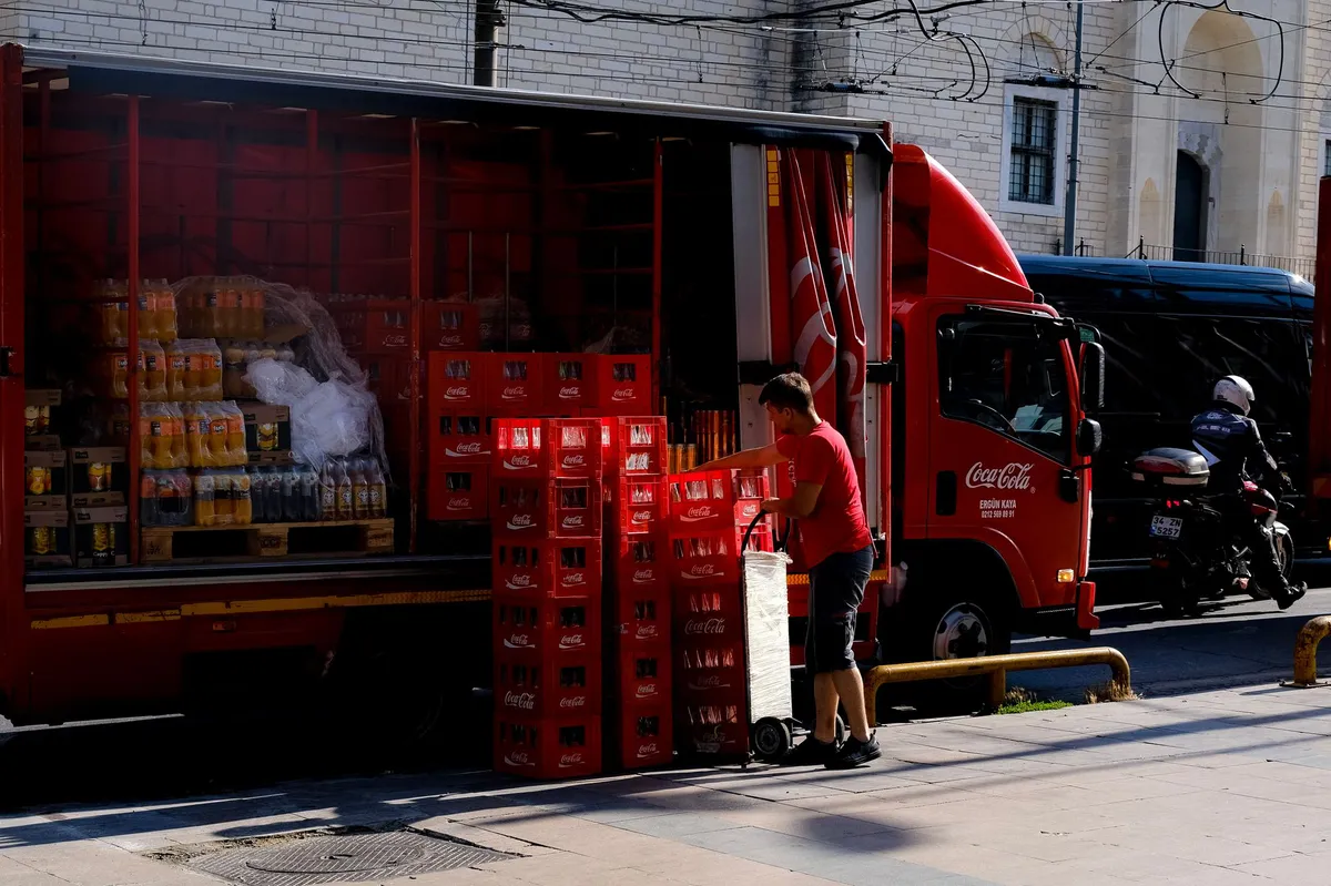 delivery truck unloading cargo