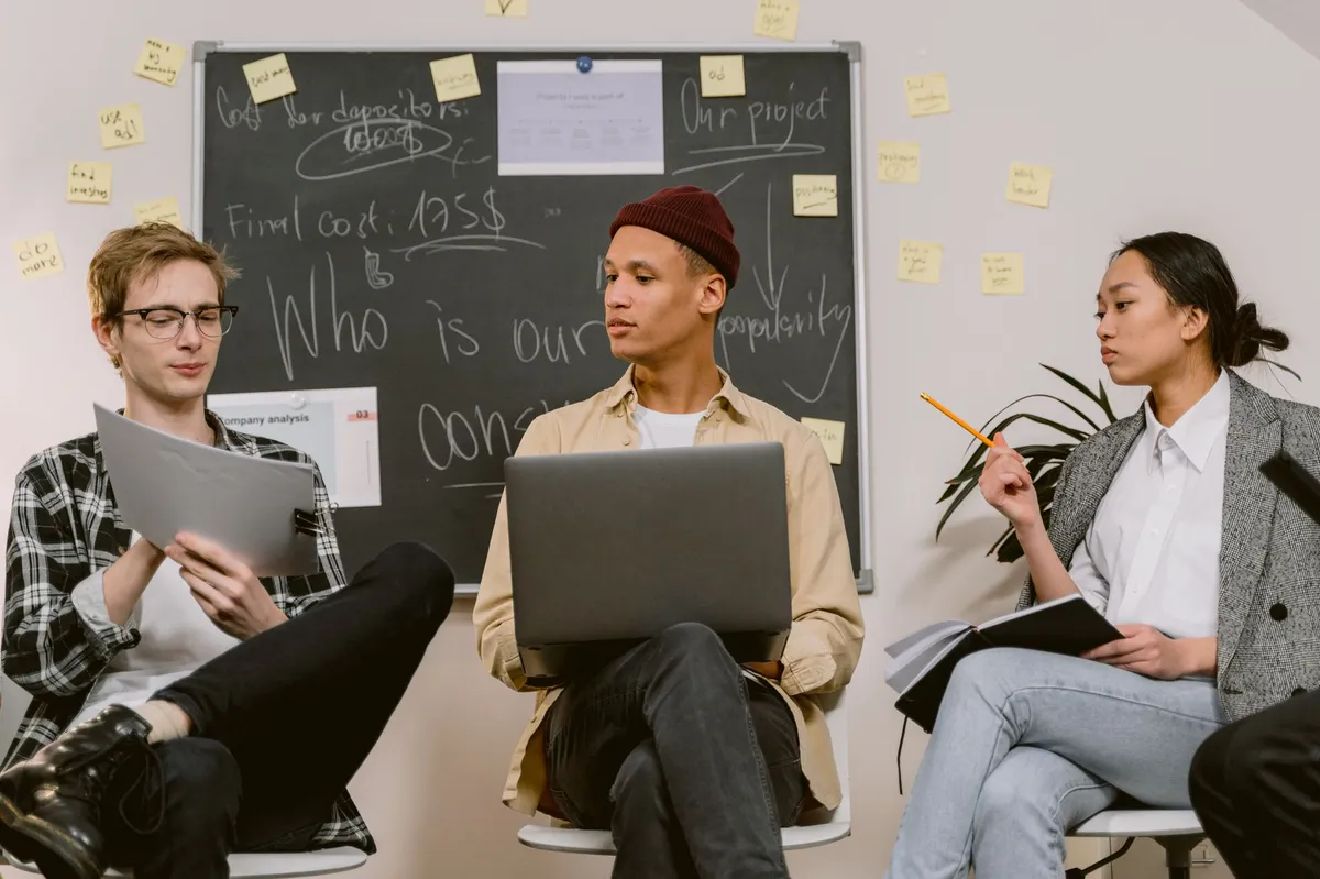 brainstorming session with diverse team