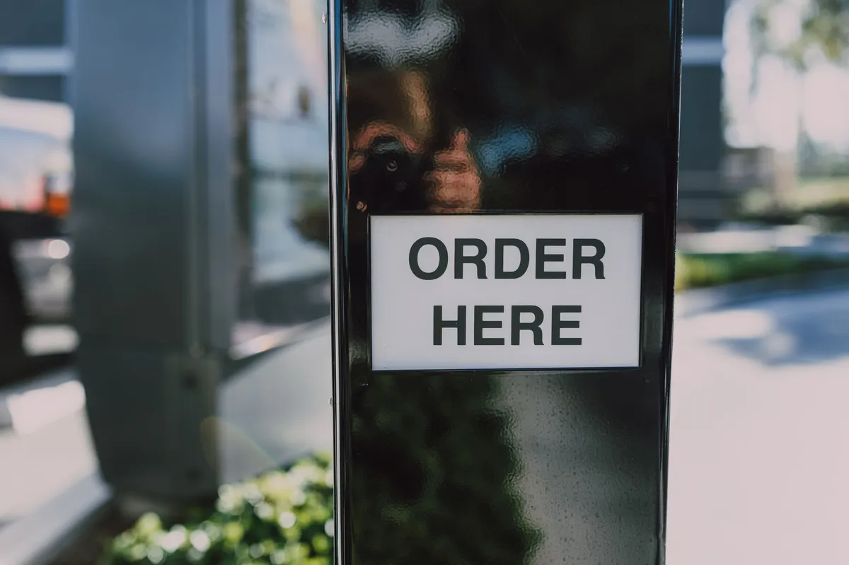 fast food menu closeup
