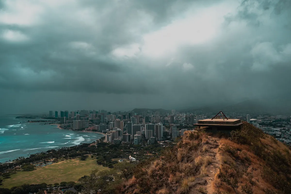 Hawaiian landscape with storm approaching