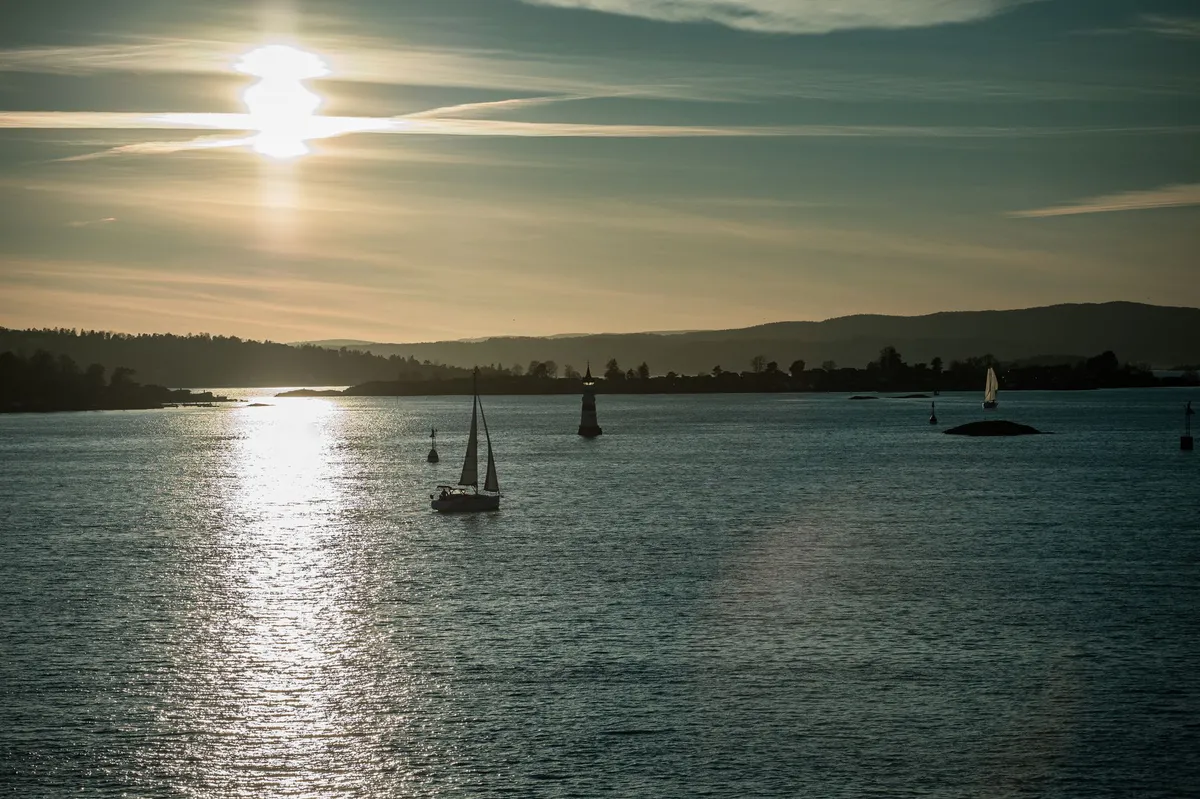 sailboat at sunset