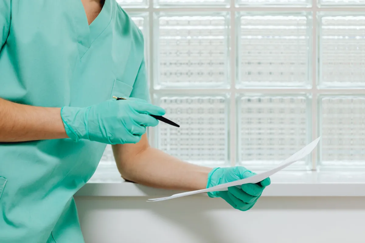patient reviewing surgical options