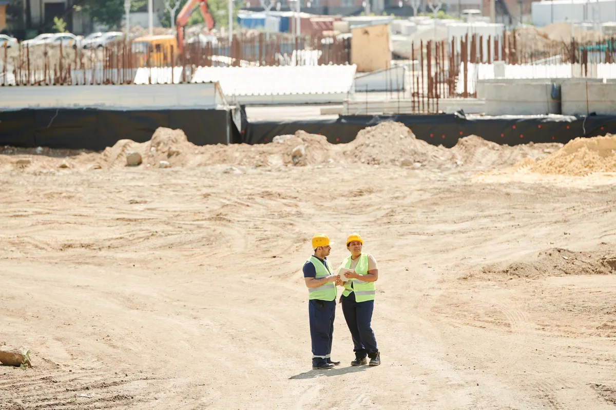 construction site with workers